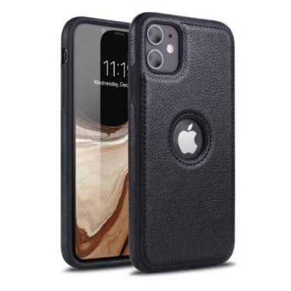 iPhone Black Leather Case